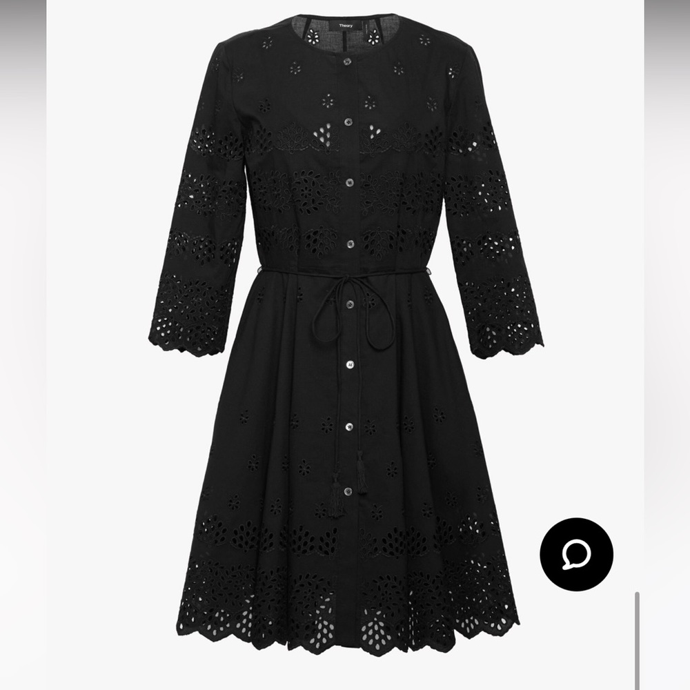 Theory structured eyelet shirt dress cotton size 2